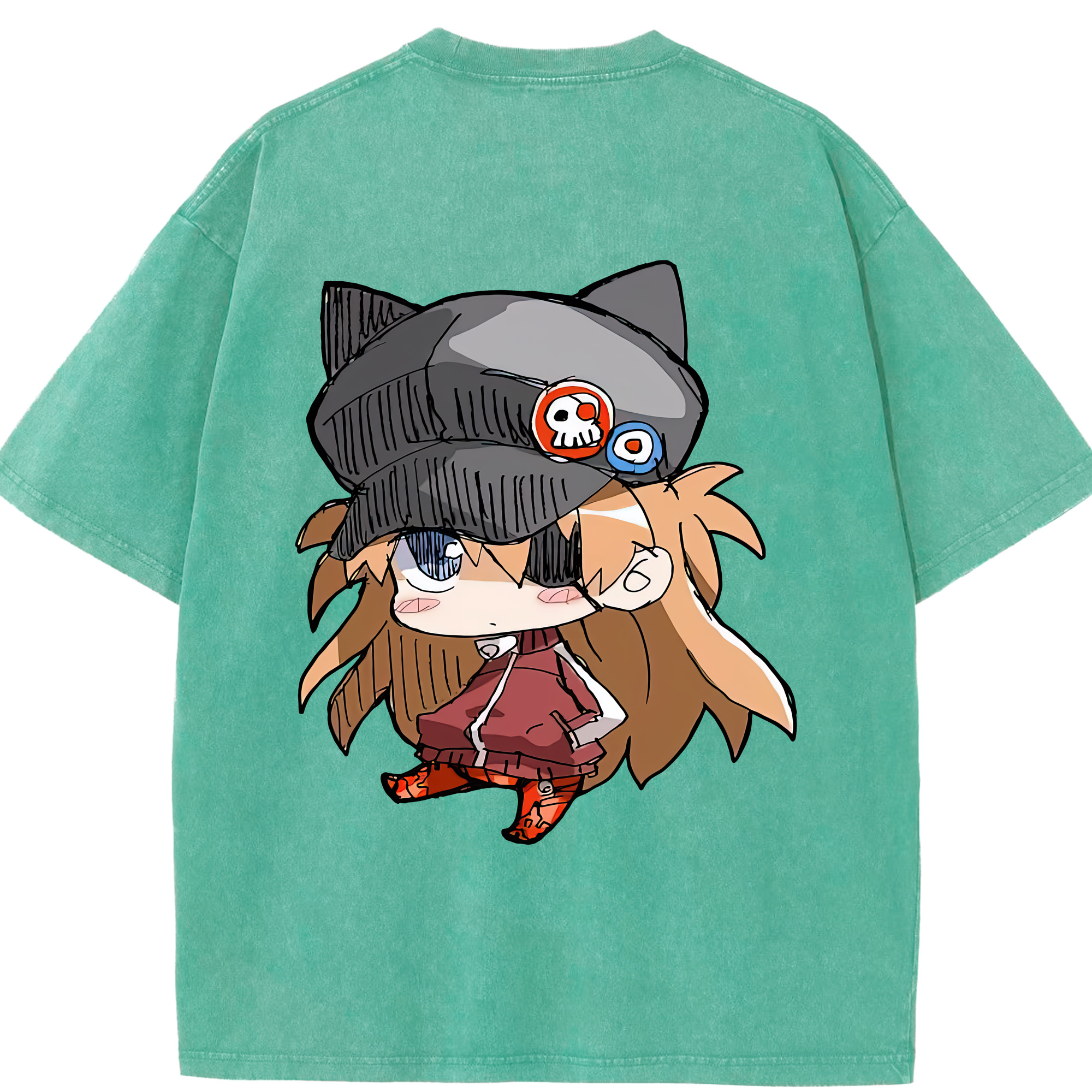 （画像用） EVA 新世紀エヴァンゲリオン 綿100% ヴィンテージ風 半袖Tシャツ（背面プリント）